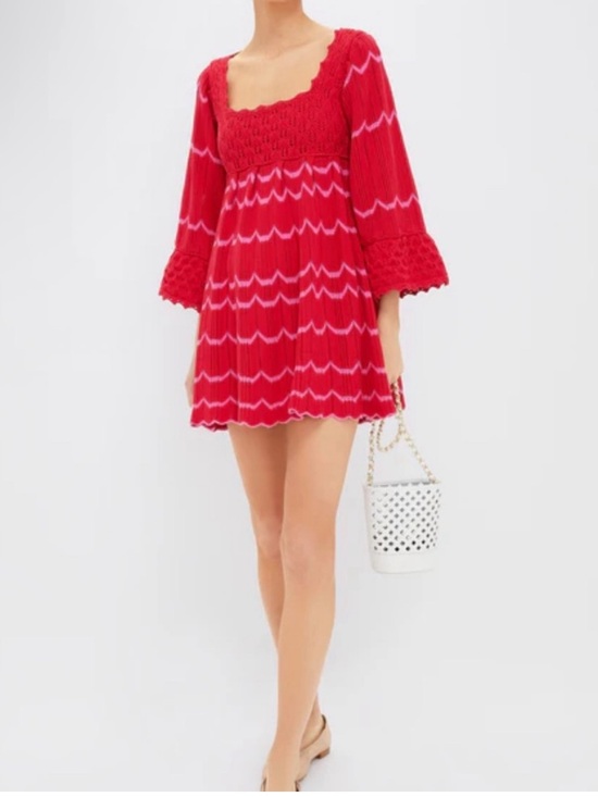 Tuckernuck Dresses & Skirts - Tuckernuck Pomander Place Red Crochet Trim Devon Dress XS NWT